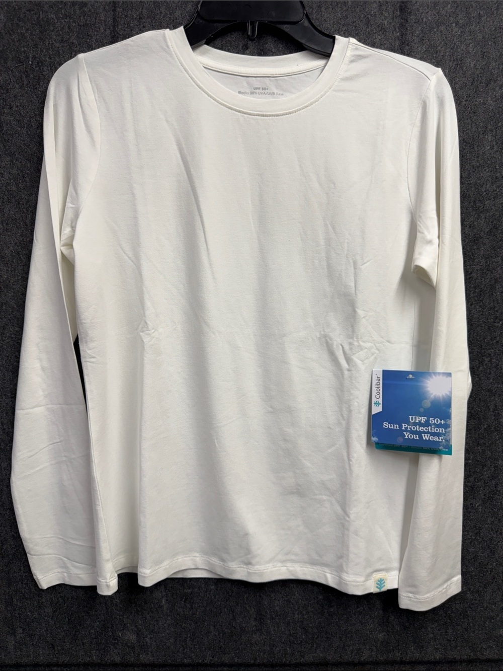 Coolibar White Long-Sleeve UPF 50+ Crew Neck Tee